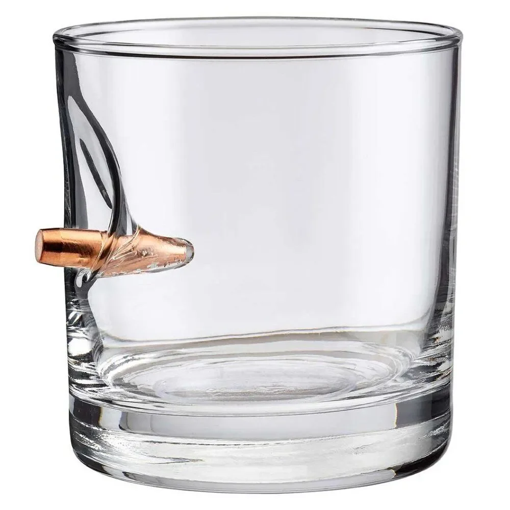 BenShot Rocks Glass with Copper Bullet 11OZ Gift